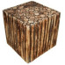 Wooden Square Shape Stool Made From Natural Wood Blocks
